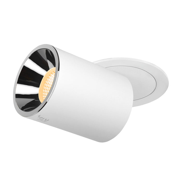 NUMINOS PROJECTOR L recessed ceiling light, 3000 K, 20°, cylindrical, white / chrome