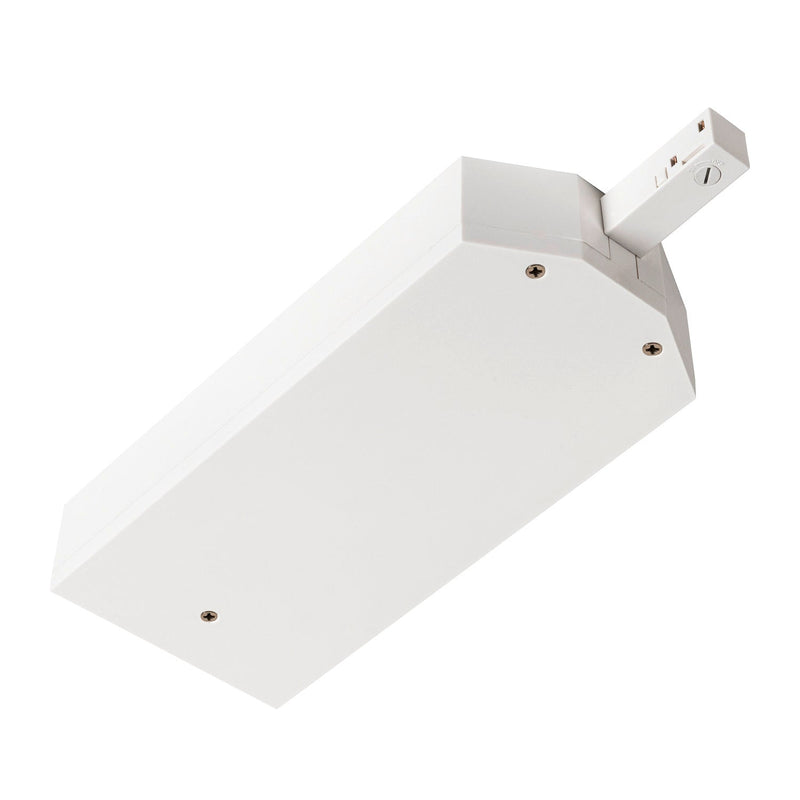 48V TRACK transformer housing incl. end feed left, DALI, white