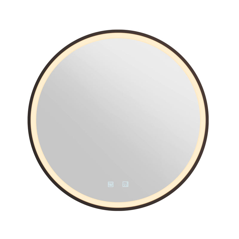 TRUKKO 60 mirror Ø 60 cm, chrome, black edge