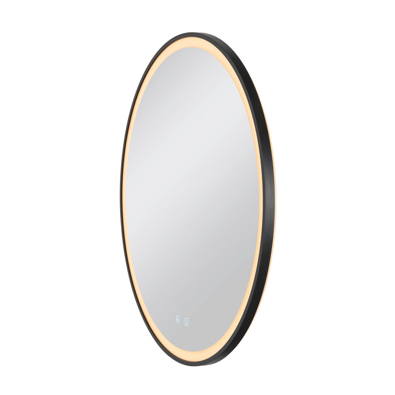 TRUKKO 80 mirror Ø 80 cm, chrome, black edge