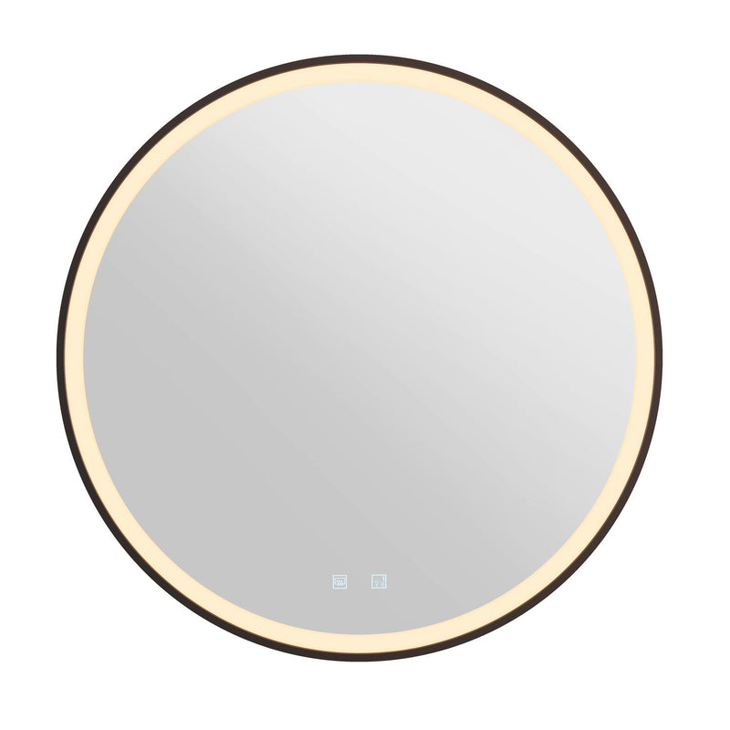 TRUKKO 80 mirror Ø 80 cm, chrome, black edge