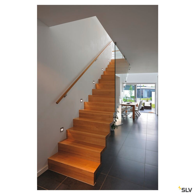 FRAME CURVE, recessed fitting, LED, 3000K, square, silver-grey, incl. leaf springs