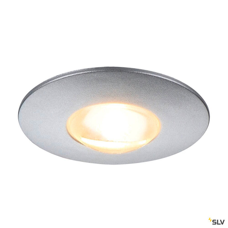 DEKLED, recessed fitting, LED, 3000K, round, silver metallic, 1W