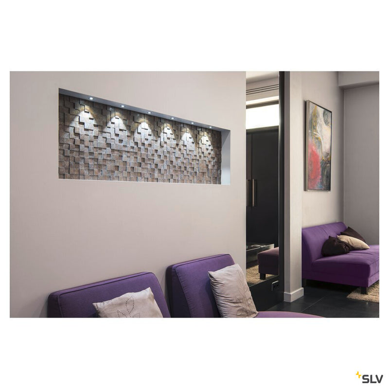 DEKLED, recessed fitting, LED, 3000K, round, silver metallic, 1W