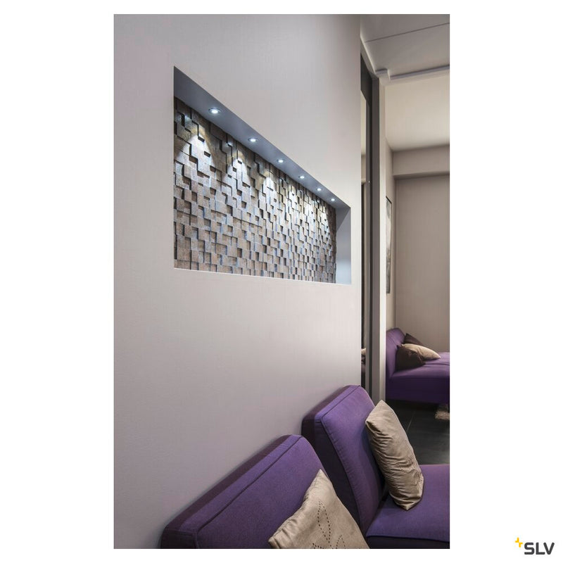 DEKLED, recessed fitting, LED, 3000K, round, silver metallic, 1W