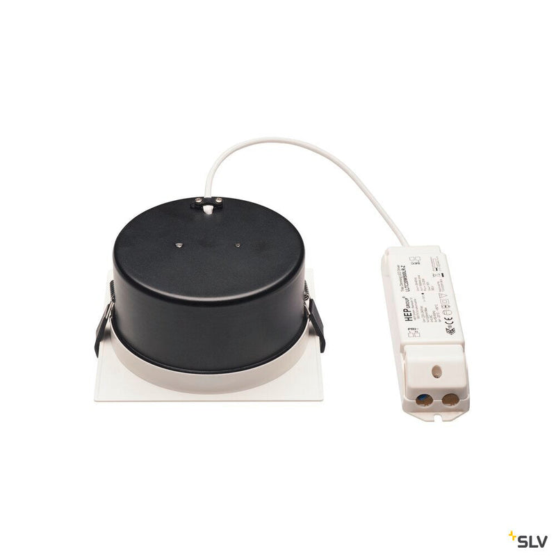 VERLUX, recessed fitting, LED, 3000K, matt white, L/B/T 13.5/13.5/7.5 cm, 20W