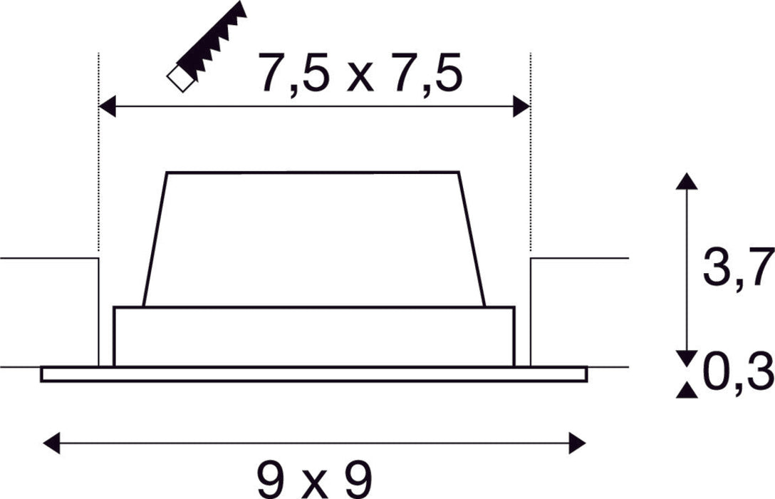 FRAME BASIC recessed fitting, LED, 3000K, matt black, SET, 9.4W, incl ...