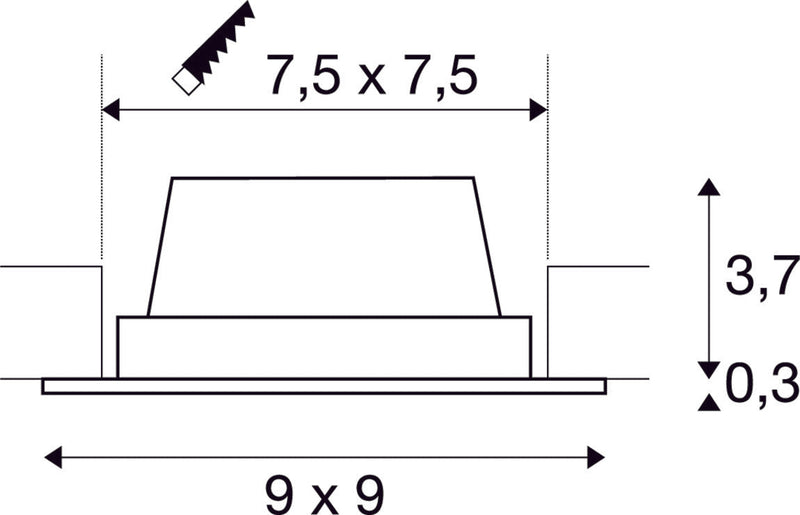 FRAME BASIC recessed fitting, LED, 3000K, matt white, SET, 9.4W, incl. driver