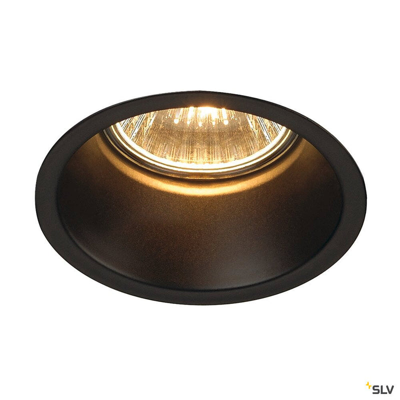 HORN 1 recessed fitting, QPAR51, single-headed, round, matt black, max. 50W, incl. clip springs