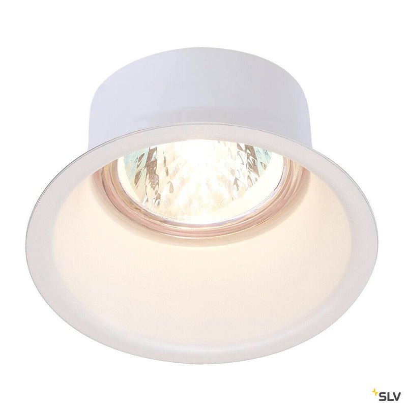 HORN 1 recessed fitting, QPAR51, single-headed, round, matt white, max. 50W, incl. clip springs