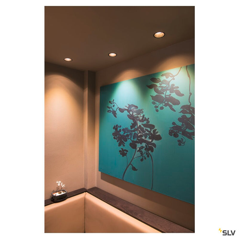 HORN-O, recessed fitting, QPAR51, round, matt black, max. 50W, incl. clip springs