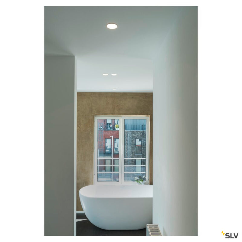 HORN-O, recessed fitting, QPAR51, round, matt white, max. 50W, incl. clip springs