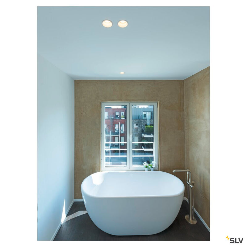 HORN-O, recessed fitting, QPAR51, round, matt white, max. 50W, incl. clip springs