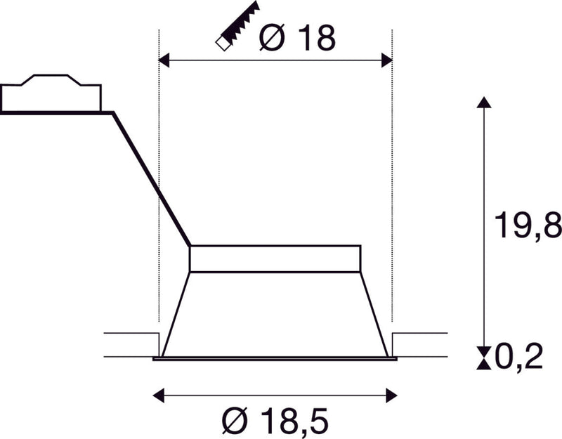 HORN-T, recessed fitting, QPAR111, round, black, max. 75W