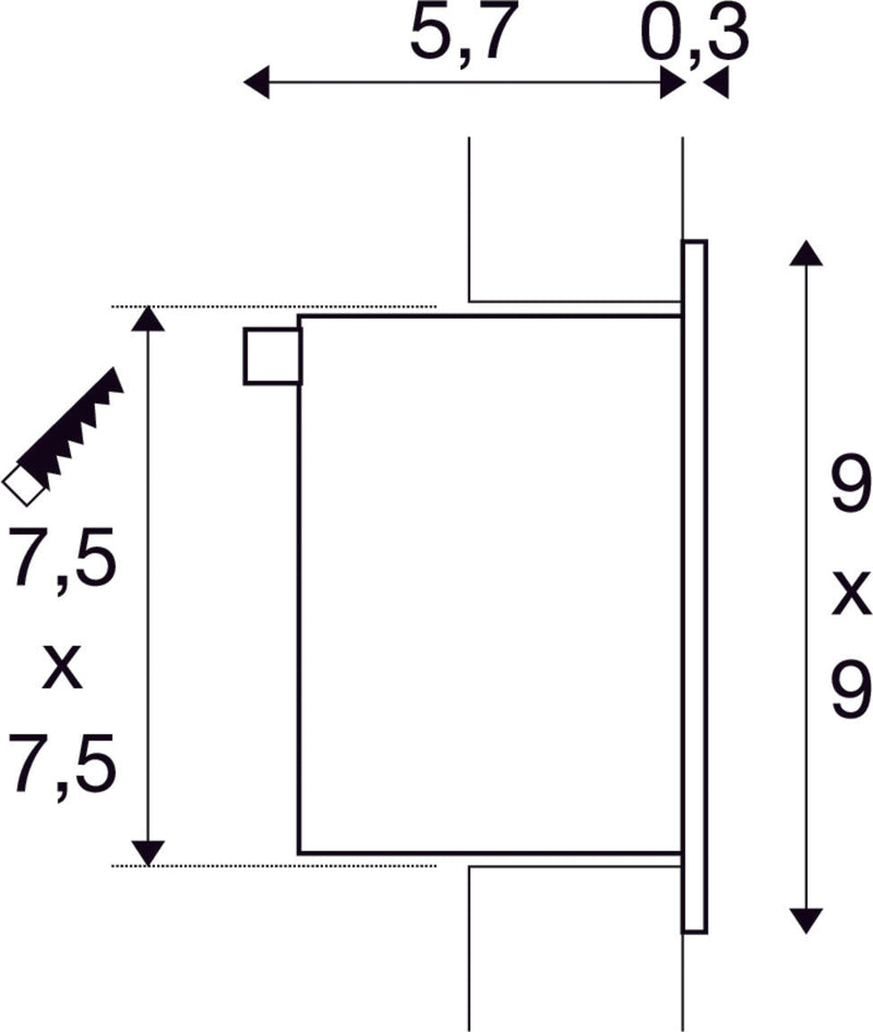FRAME BASIC, recessed fitting, LED, 3000K, square, matt white, incl. leaf springs