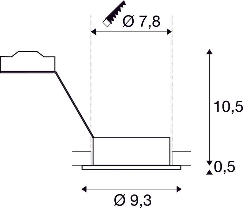 NEW TRIA 1 recessed fitting, single-headed, QPAR51, round, white, max. 50W, incl. clip springs