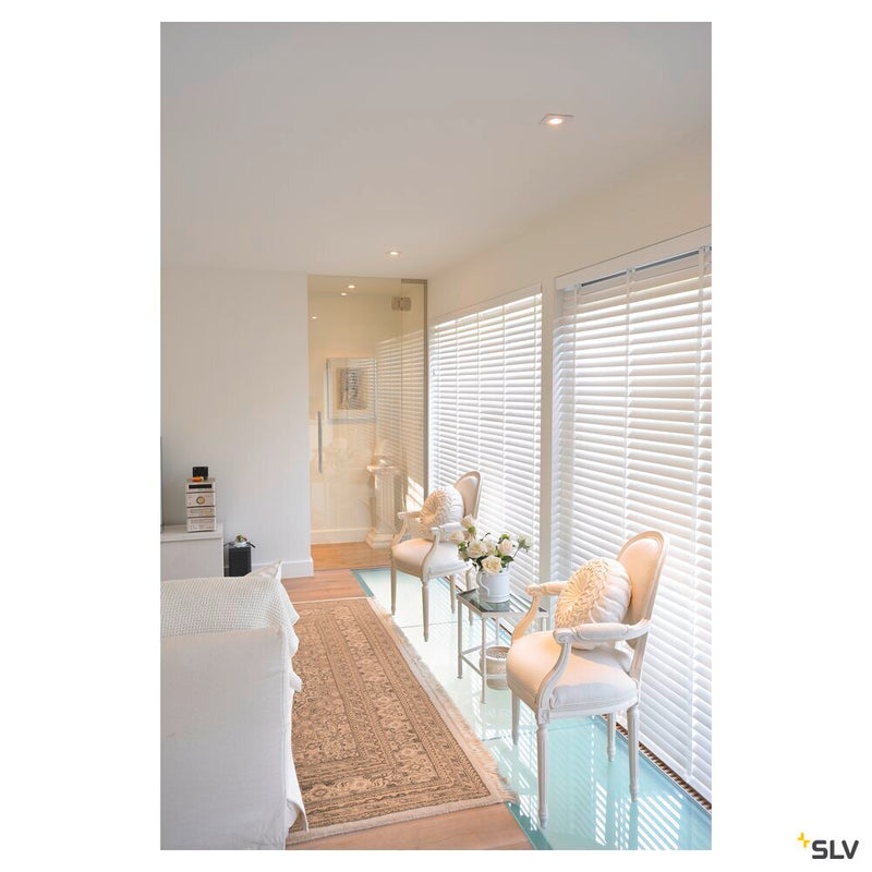 NEW TRIA 1 recessed fitting, single-headed, QPAR51, square, white, max. 50W, incl. clip springs