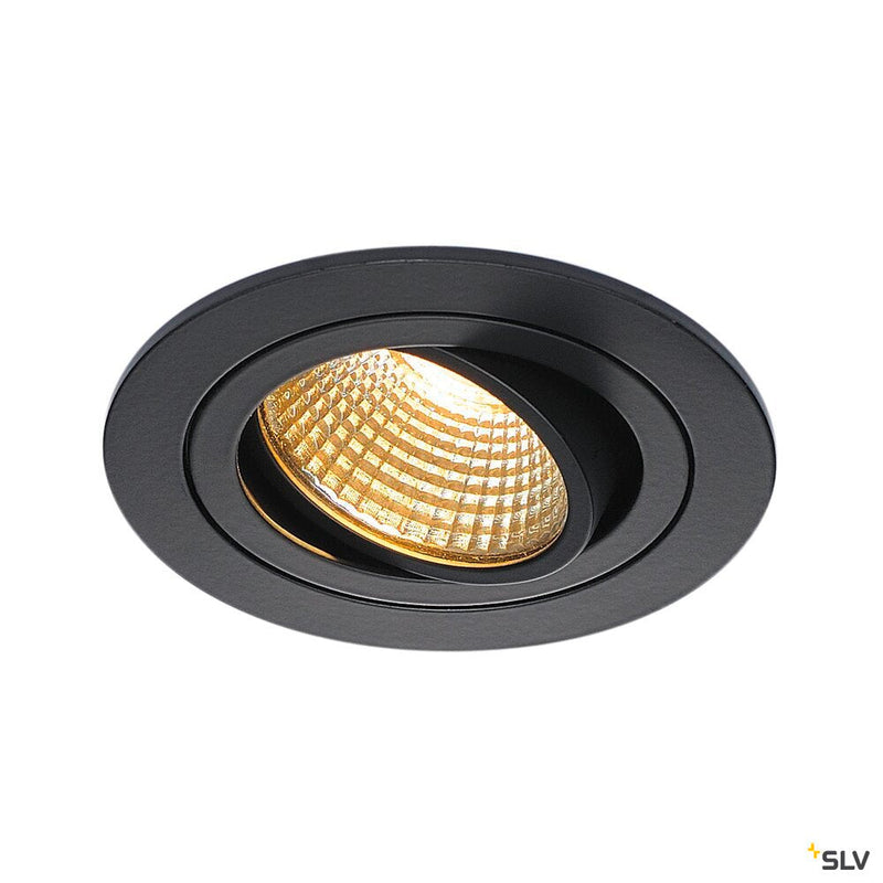 NEW TRIA 1 SET recessed fitting, LED, 2700K, round, matt black, 38°, incl. driver, clip springs