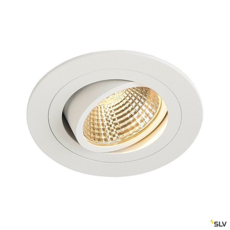 NEW TRIA 1 SET recessed fitting, LED, 2700K, round, white, 38°, incl. driver, clip springs