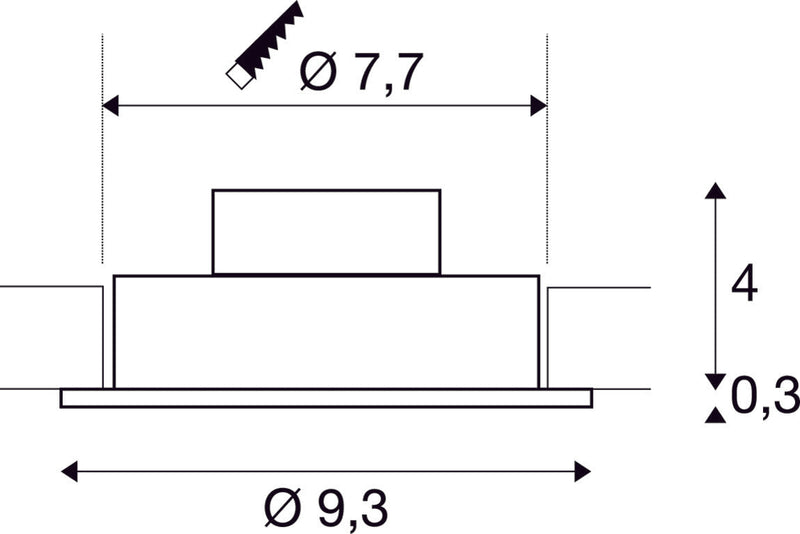 NEW TRIA 1 SET recessed fitting, LED, 3000K, round, white, 38°, 9.1W, incl. driver, clip springs