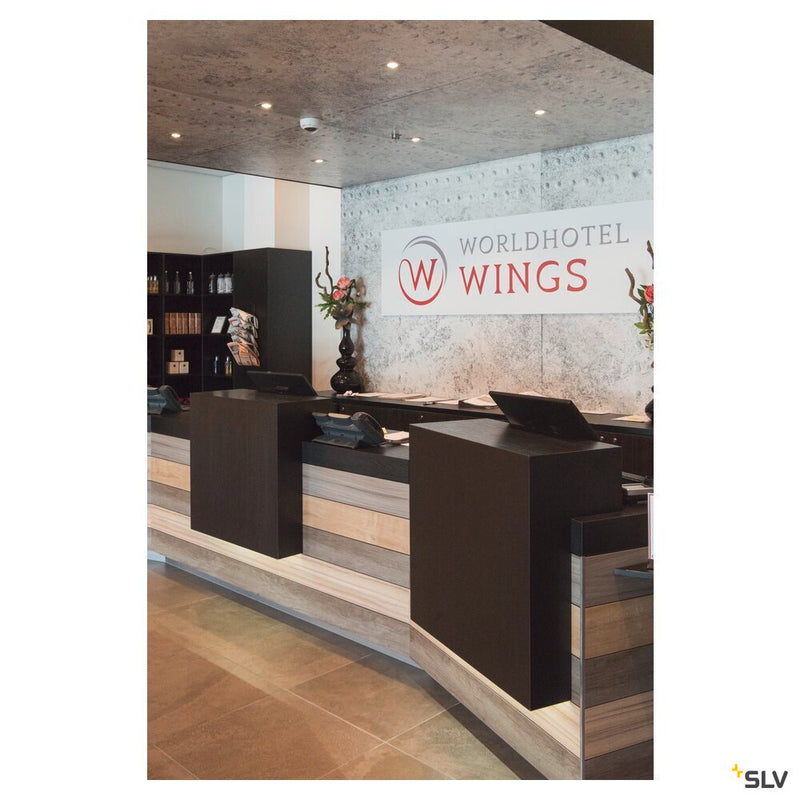 NEW TRIA 1 SET recessed fitting, single-headed LED, 3000K, square, brushed aluminium, 38°, 9.1W, incl. driver, clip springs