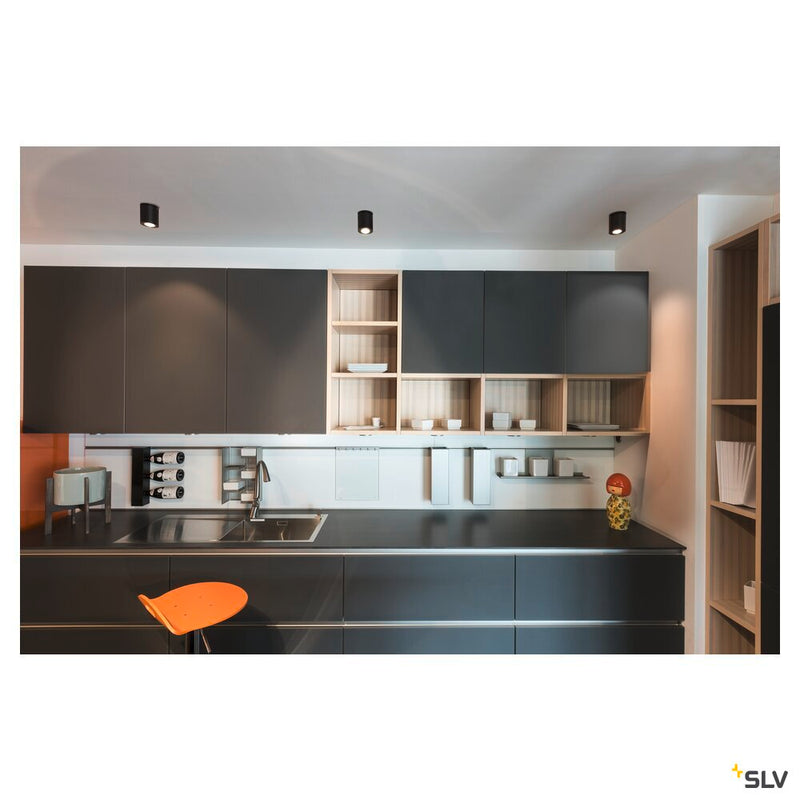 TRILEDO ROUND CL ceiling light, LED, 3000K, round, matt black, 38°, 6.2W, incl. driver