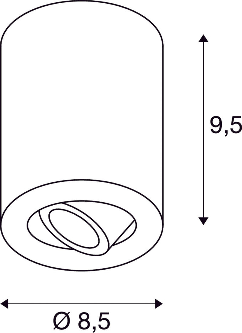 TRILEDO ROUND CL ceiling light, LED, 3000K, round, matt black, 38°, 6.2W, incl. driver