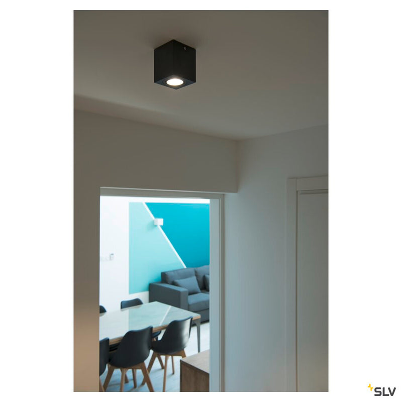 TRILEDO SQUARE CL ceiling light, LED, 3000K, square, matt black, 38°, 6.2W, incl. driver