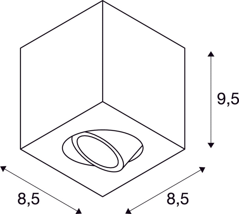 TRILEDO SQUARE CL ceiling light, LED, 3000K, square, white, 38°, 8.2W, incl. driver