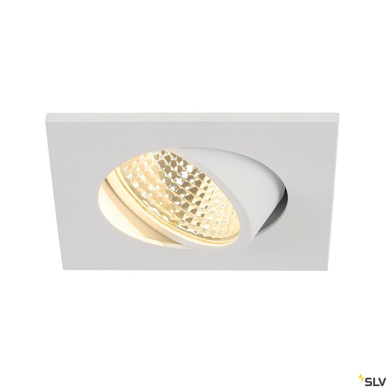 NEW TRIA 1 SET recessed fitting, LED, 3000K, square, white, 38°, incl. driver, clip springs