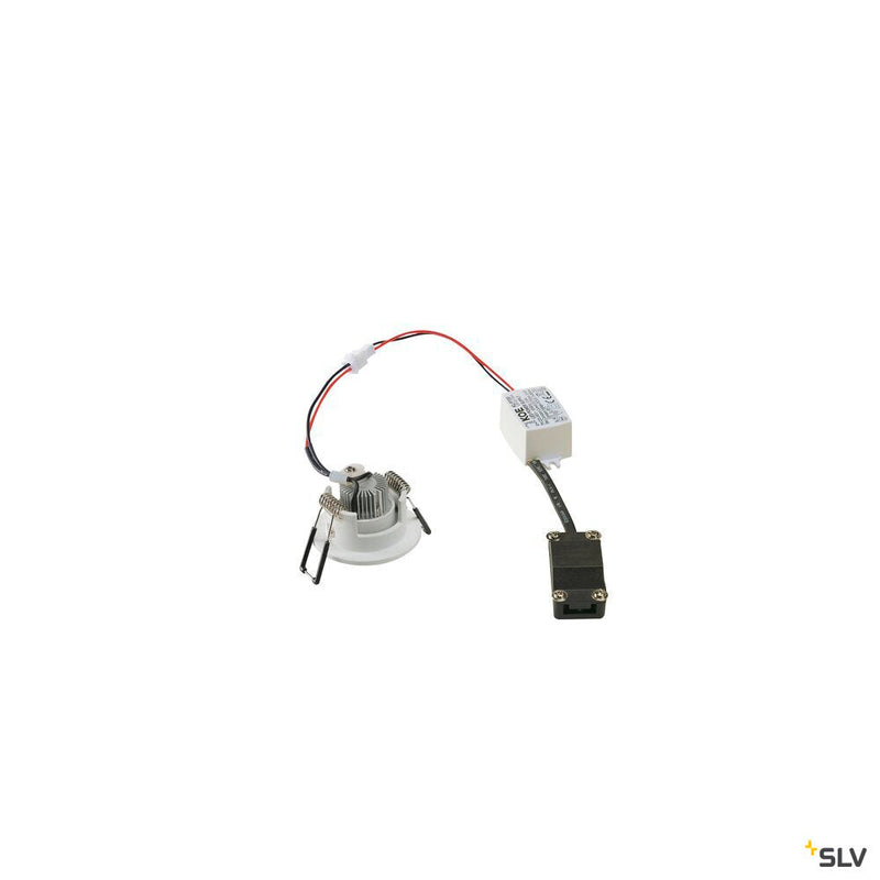 NEW TRIA MINI SET recessed fitting, LED, 3000K, round, matt white, 30°, incl. driver, clip springs