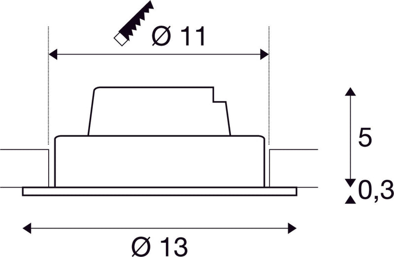 NEW TRIA 1 SET recessed fitting, LED, 3000K, round, white, 38°, 16W incl. driver, clip springs