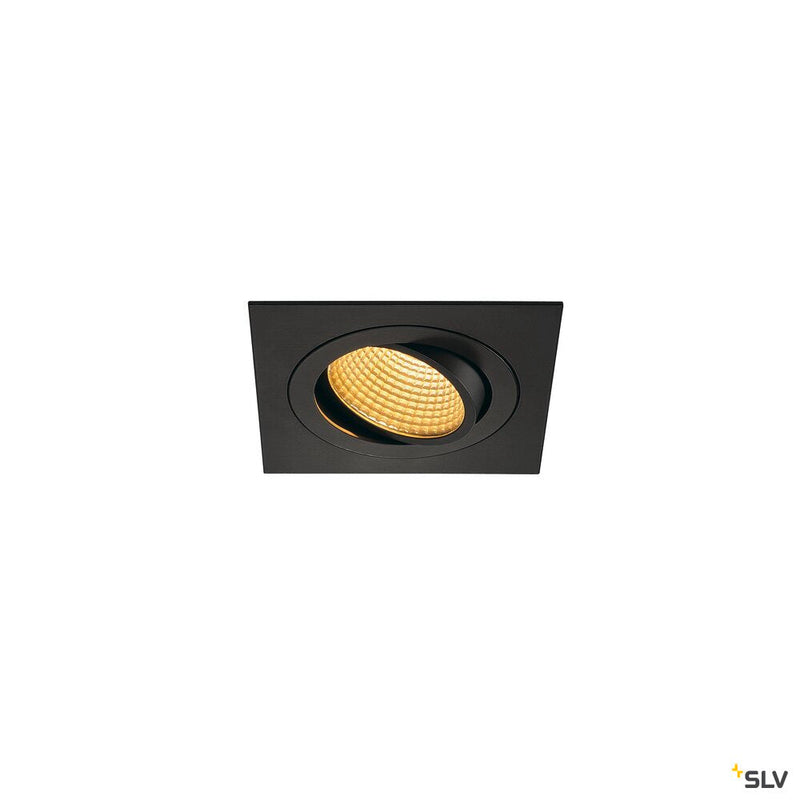 NEW TRIA 1 SET recessed fitting, LED, 2700K, square, black, 38°, 16W, incl. driver, clip springs