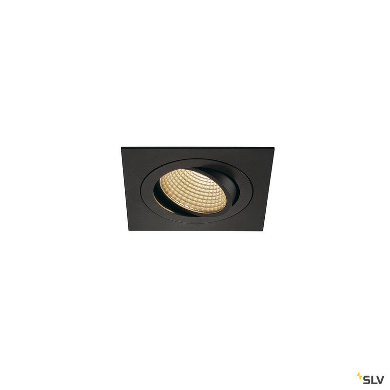 NEW TRIA 1 SET recessed fitting, LED, 3000K, square, black, 38°, 16W, incl. driver, clip springs