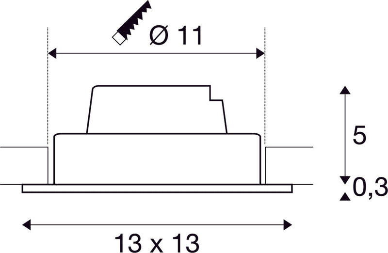NEW TRIA 1 SET recessed fitting, LED, 3000K, square, black, 38°, 16W, incl. driver, clip springs