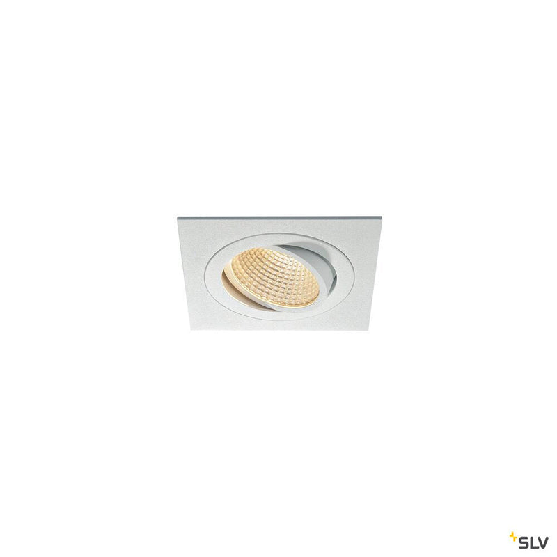 NEW TRIA 1 SET recessed fitting, single-headed LED, 3000K, square, white, 38°, 16W, incl. driver, clip springs