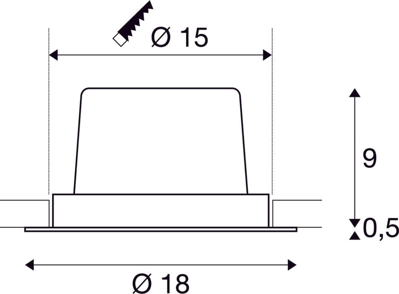 NEW TRIA 1 SET recessed fitting, LED, 2700K, round, black, 30°, 29W, incl. driver, clip springs
