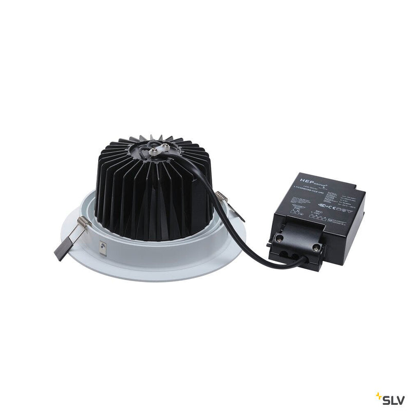 NEW TRIA 1 SET recessed fitting, LED, 2700K, round, white, 30°, 29W incl. driver, clip springs