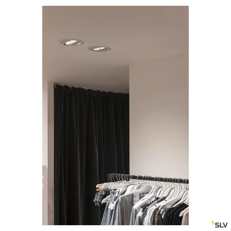 NEW TRIA 1 SET recessed fitting, LED, 3000K, round, white, 30°, 29W incl. driver, clip springs