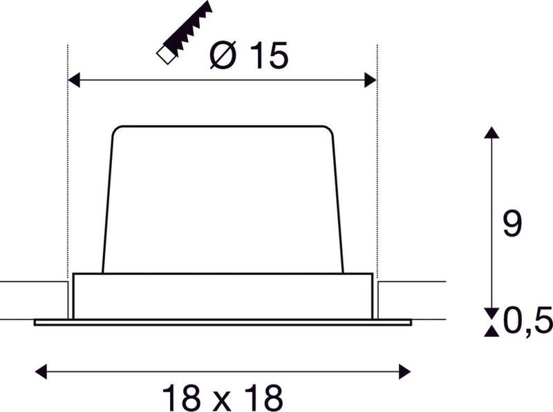 NEW TRIA 1 SET recessed fitting, single-headed LED, 3000K, square, white, 30°, 29W, incl. driver, clip springs
