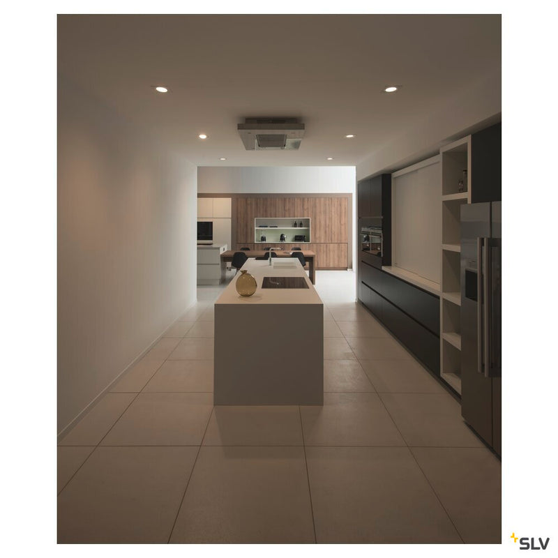 NEW TRIA 68 recessed fitting, LED, 3000K, square, matt white, 38°, 12W, incl. driver, clip springs