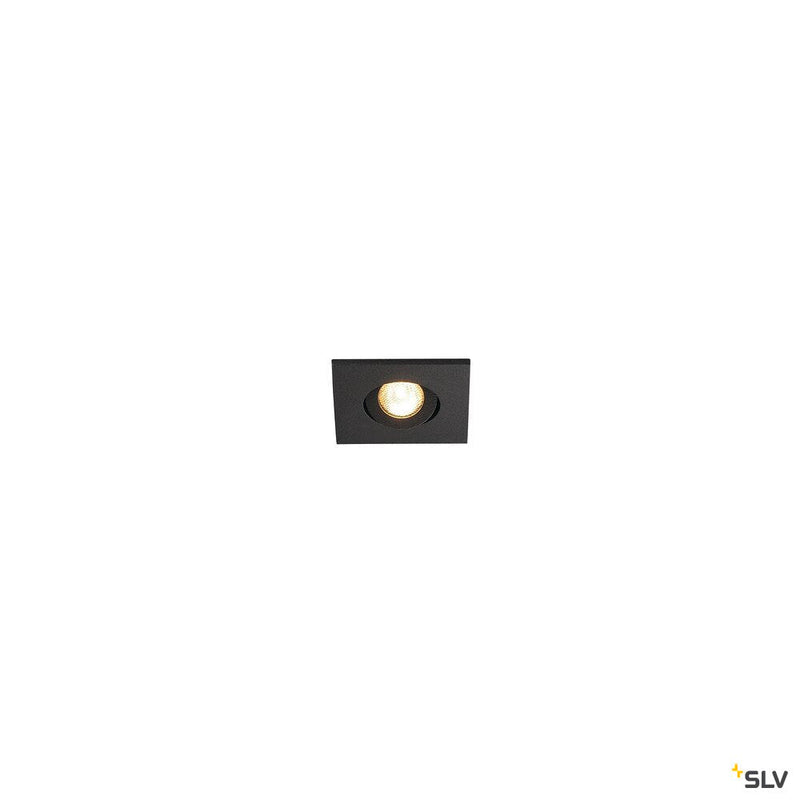 NEW TRIA MINI SET recessed fitting, Power LED, 3000K, square, matt black, 30°, incl. driver, clip springs