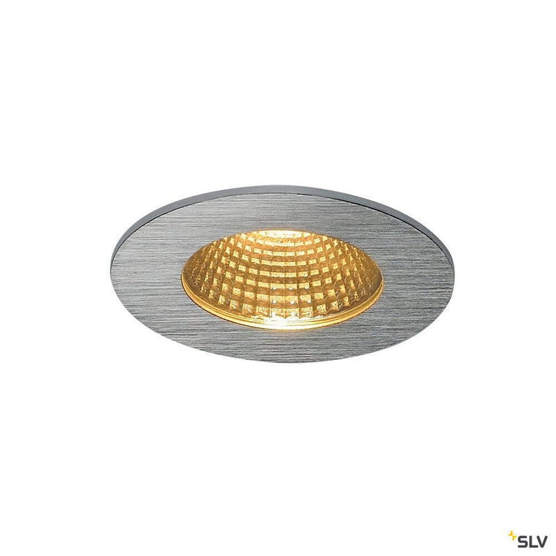 PATTA-I, recessed fitting, LED, 3000K, round, brushed aluminium, 38°, incl. driver