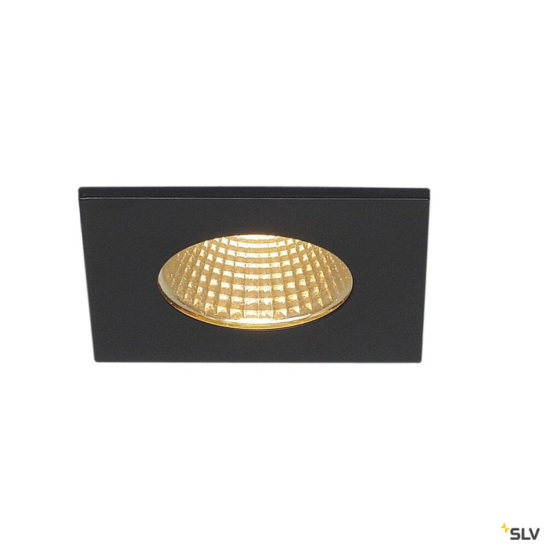 PATTA-I recessed fitting, LED, 3000K, square, matt black, 38°, incl. driver