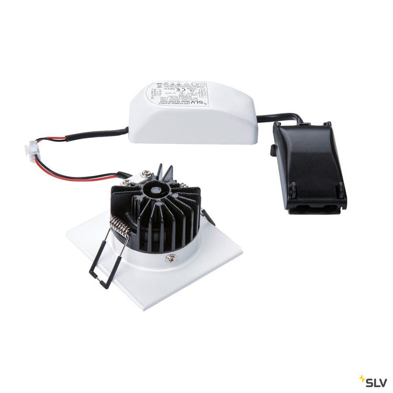 PATTA-I recessed fitting, LED, 3000K, square, matt white, 38°, incl. driver