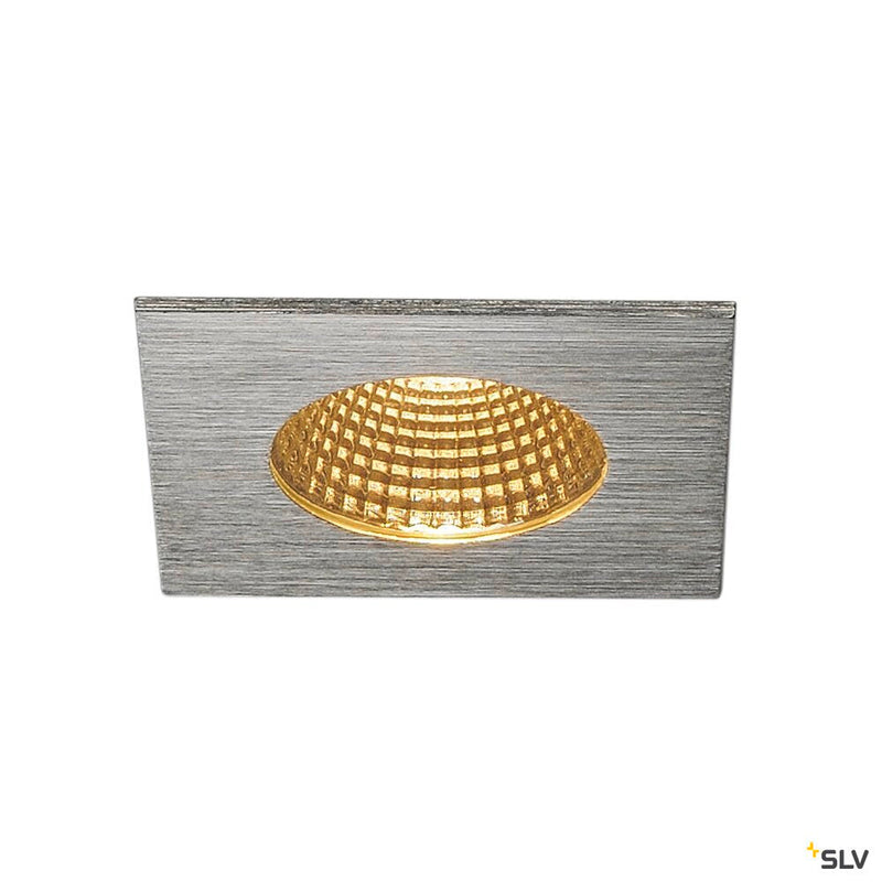 PATTA-I, recessed fitting, LED, 3000K, square, brushed aluminium, 38°, incl. driver