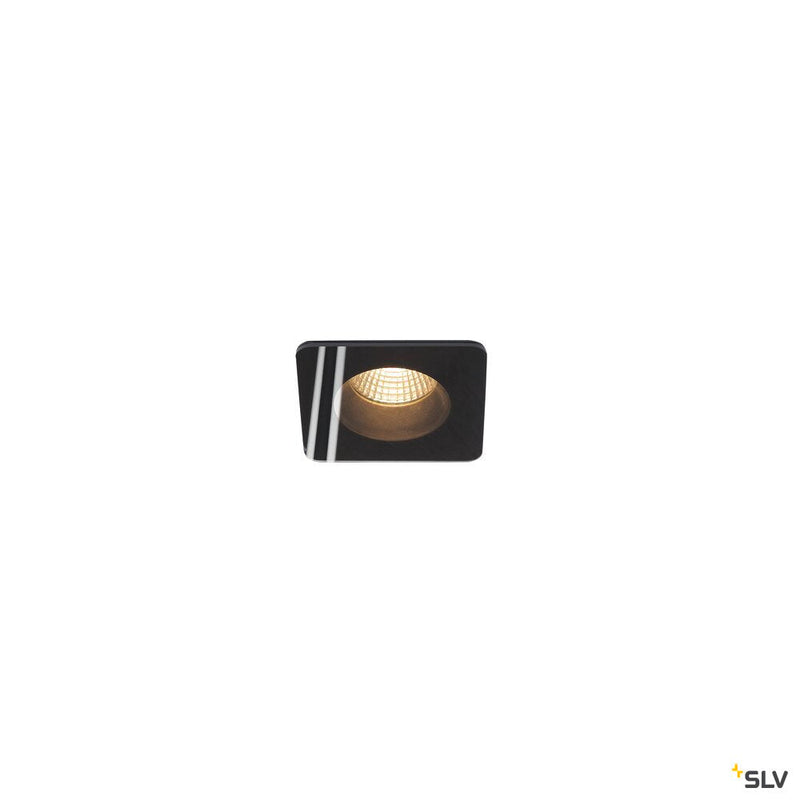 PATTA-F, recessed fitting, LED, 3000K, square, matt black, 38°, incl. driver