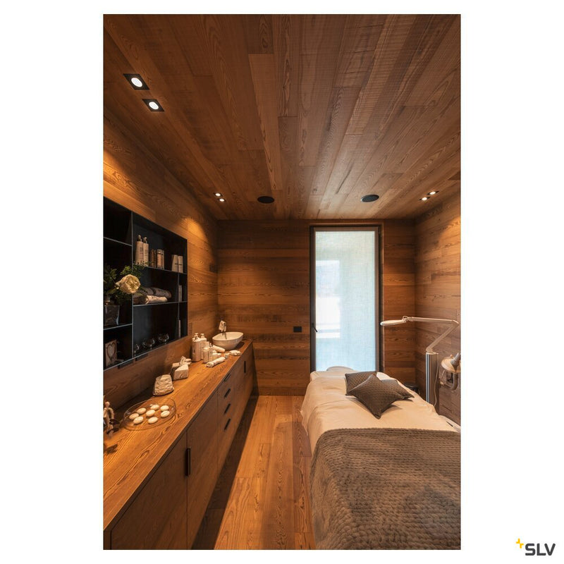 PATTA-F, recessed fitting, LED, 3000K, square, matt black, 38°, incl. driver