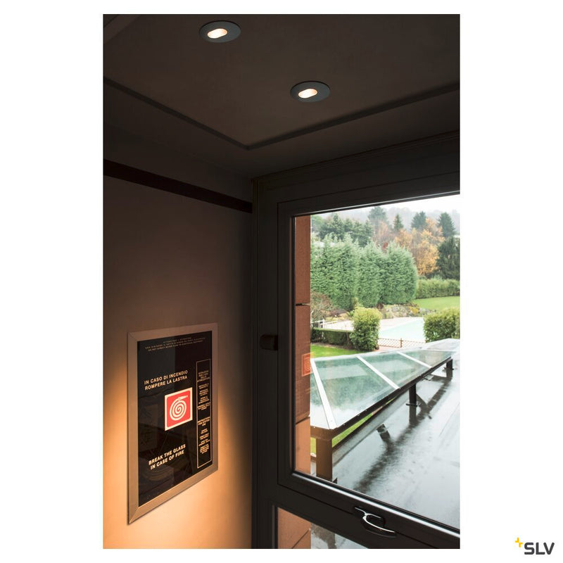 H-LIGHT 2, recessed fitting, LED, 2700K, oval, black, 20°, 11,5W, incl. driver, clip spring
