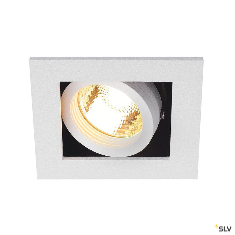 KADUX 1 recessed fitting, single-headed, QPAR51, square, matt white, max. 50W, incl. clip springs